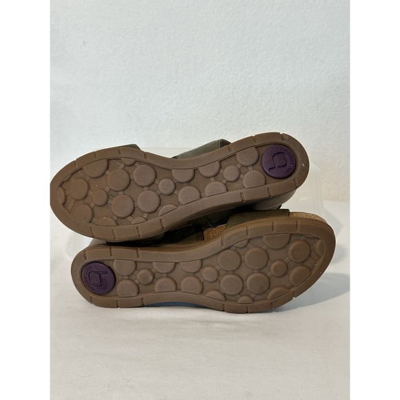 Bionica Palotina Green Leather Sandals Size 8 Ankle Wrap Side Zip Non Slip - Picture 6 of 7